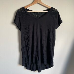 Black Crochet Detail Blouse